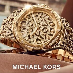 Michael Kors Gold-Tone Lennox Crystal Quartz Watch